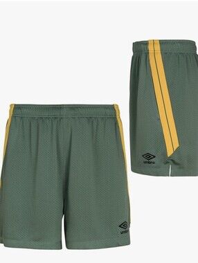 Umbro Dark Ivy/Egret  Athletic Shorts with Yellow Side Stripe